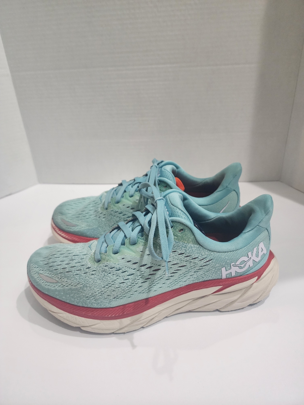Hoka Women's Teal Running Sneakers with Pink Midsole